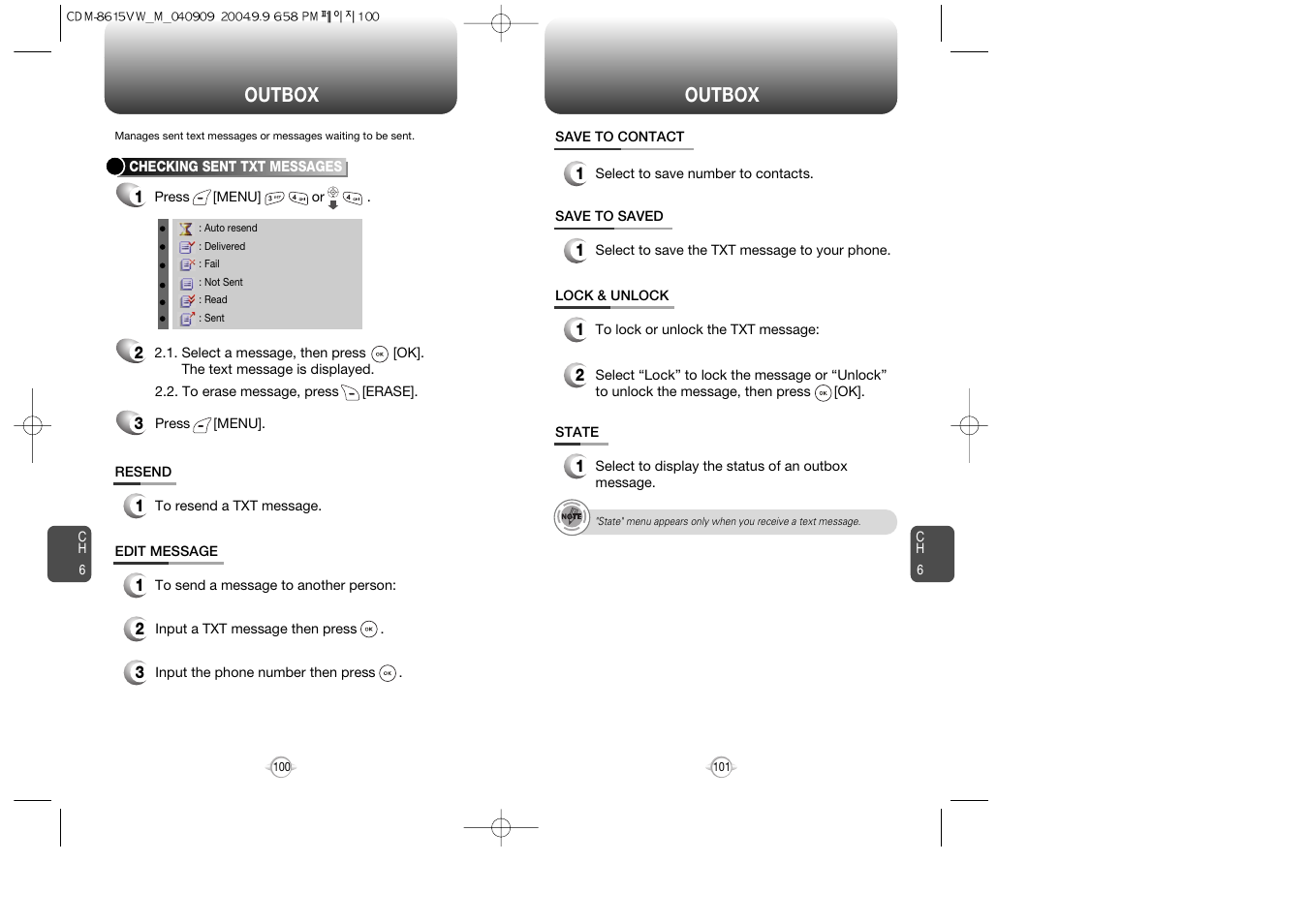 Outbox | Verizon CDM8615 User Manual | Page 52 / 67