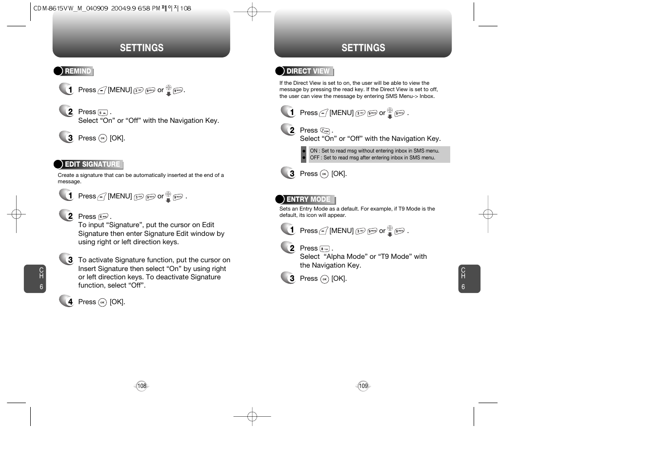 Settings | Verizon CDM8615 User Manual | Page 56 / 67