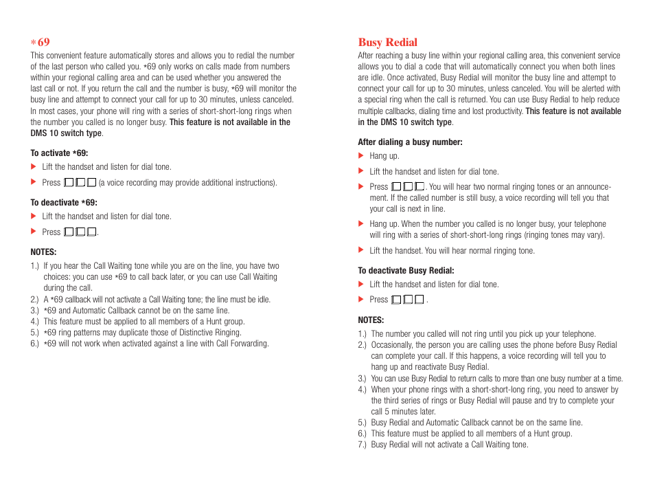 Busy redial | Verizon CustoPAK User Manual | Page 18 / 30