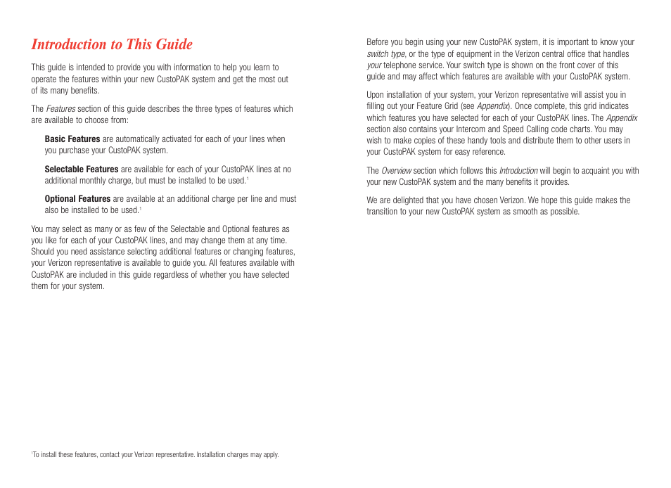 Introduction to this guide | Verizon CustoPAK User Manual | Page 4 / 30