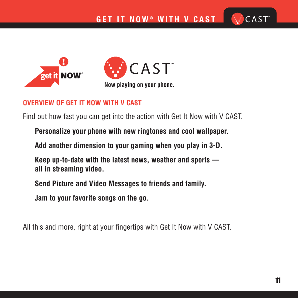 Verizon V CAST MUSIC VX8100 User Manual | Page 13 / 86