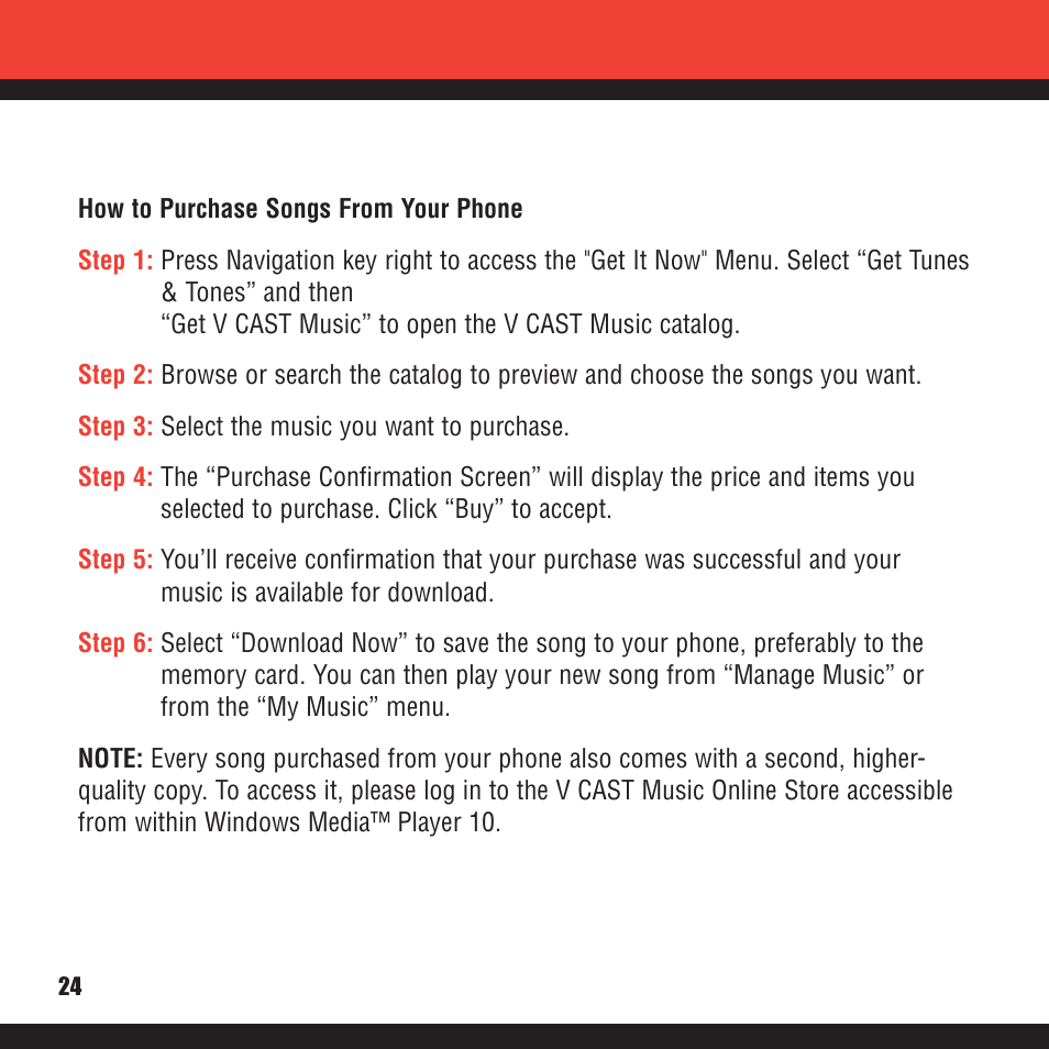 Verizon V CAST MUSIC VX8100 User Manual | Page 26 / 86