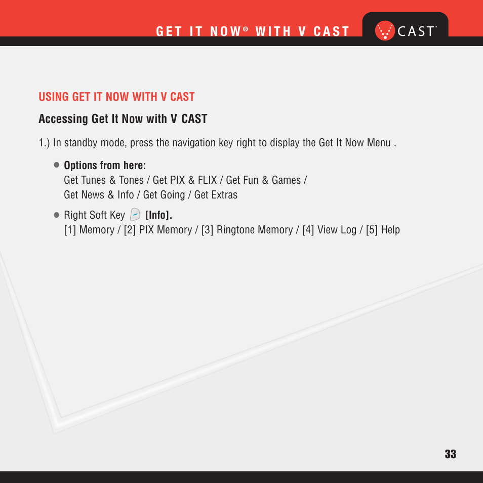 Verizon V CAST MUSIC VX8100 User Manual | Page 35 / 86
