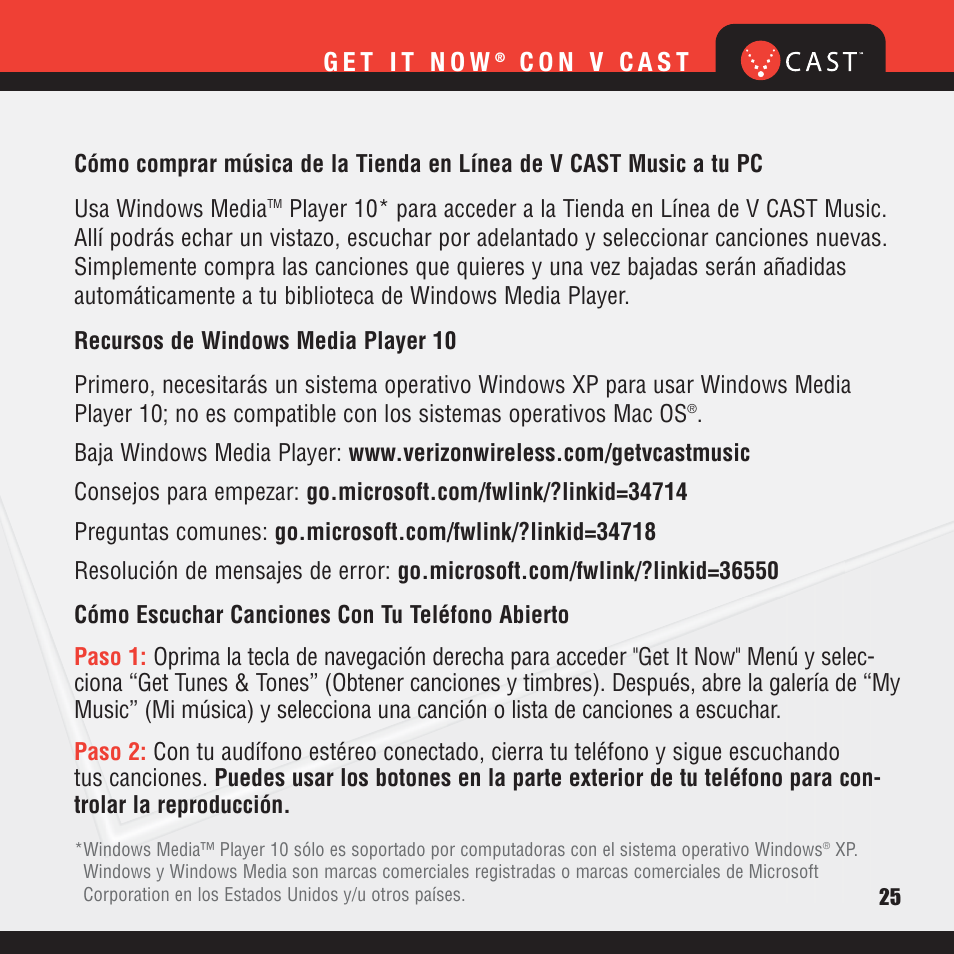 Verizon V CAST MUSIC VX8100 User Manual | Page 69 / 86
