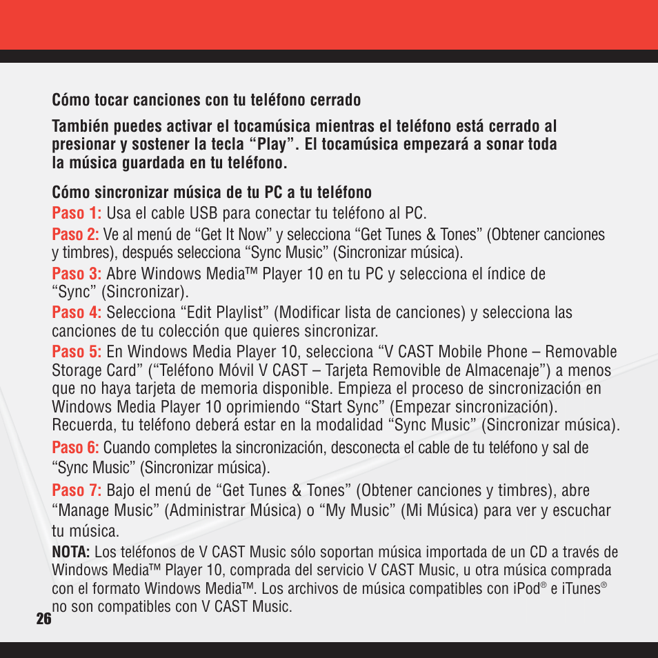 Verizon V CAST MUSIC VX8100 User Manual | Page 70 / 86