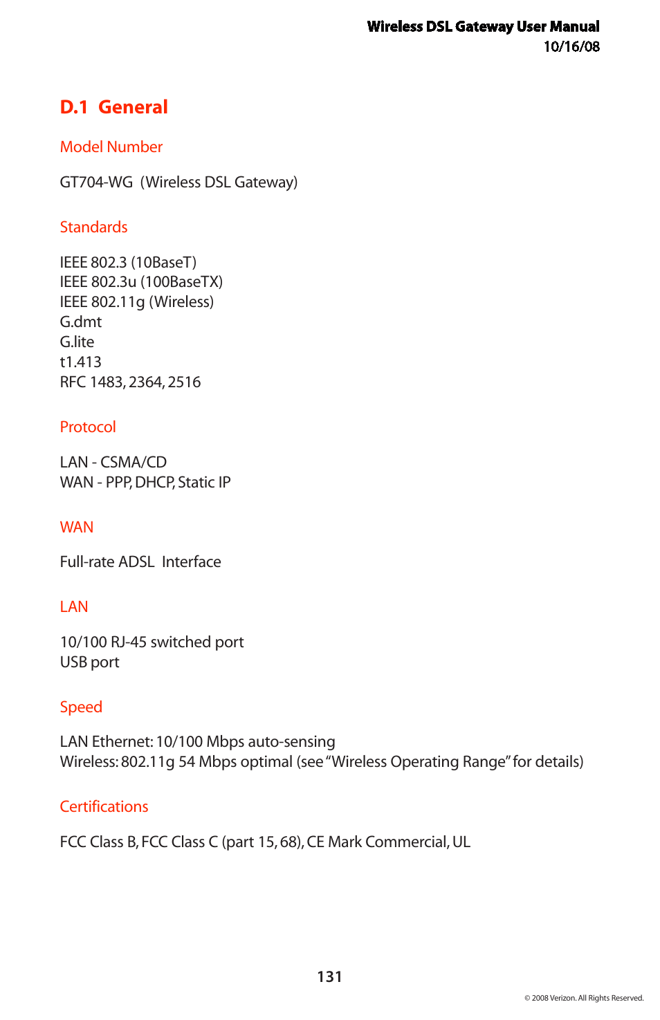 D.1 general | Verizon GT704WGB User Manual | Page 132 / 144