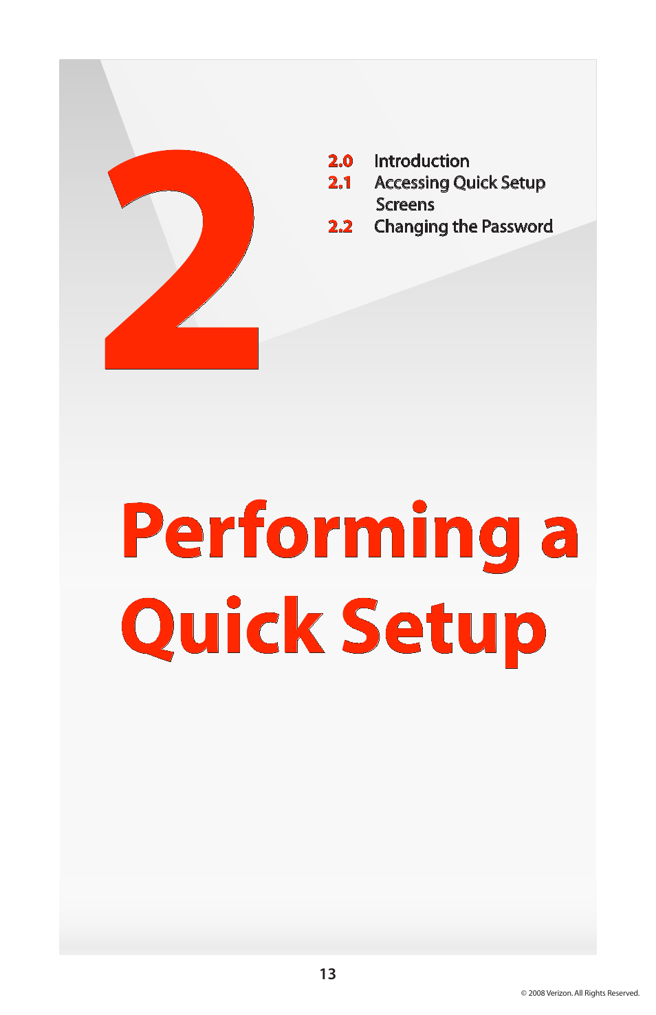 Performing a quick setup | Verizon GT704WGB User Manual | Page 14 / 144