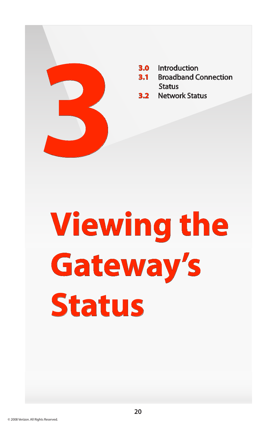 Viewing the gateway’s status | Verizon GT704WGB User Manual | Page 21 / 144