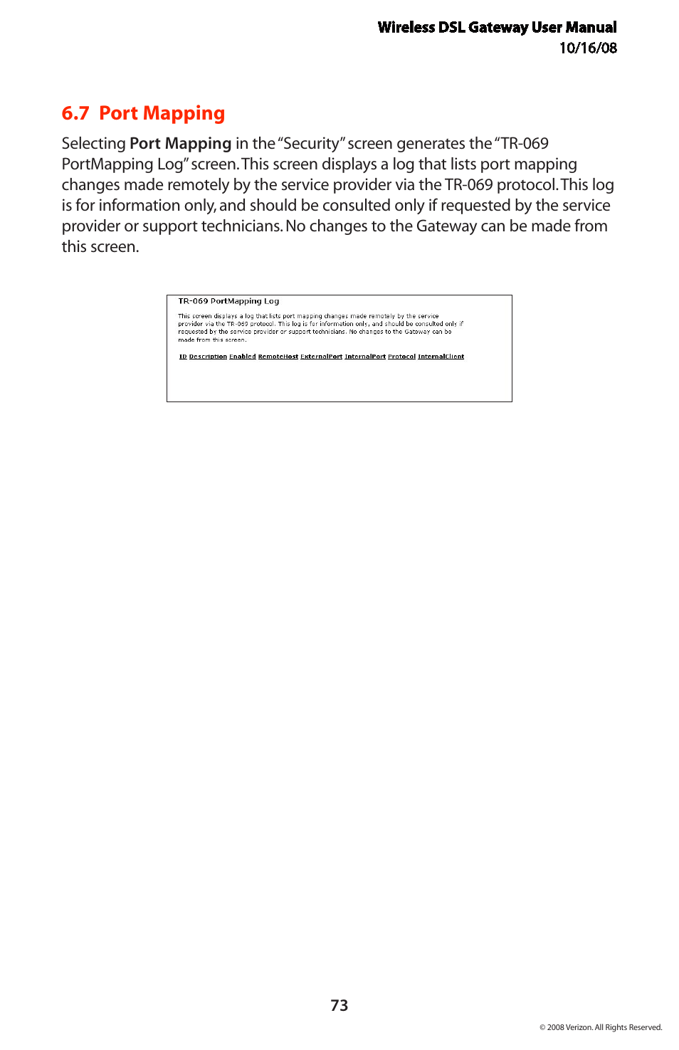 7 port mapping | Verizon GT704WGB User Manual | Page 74 / 144