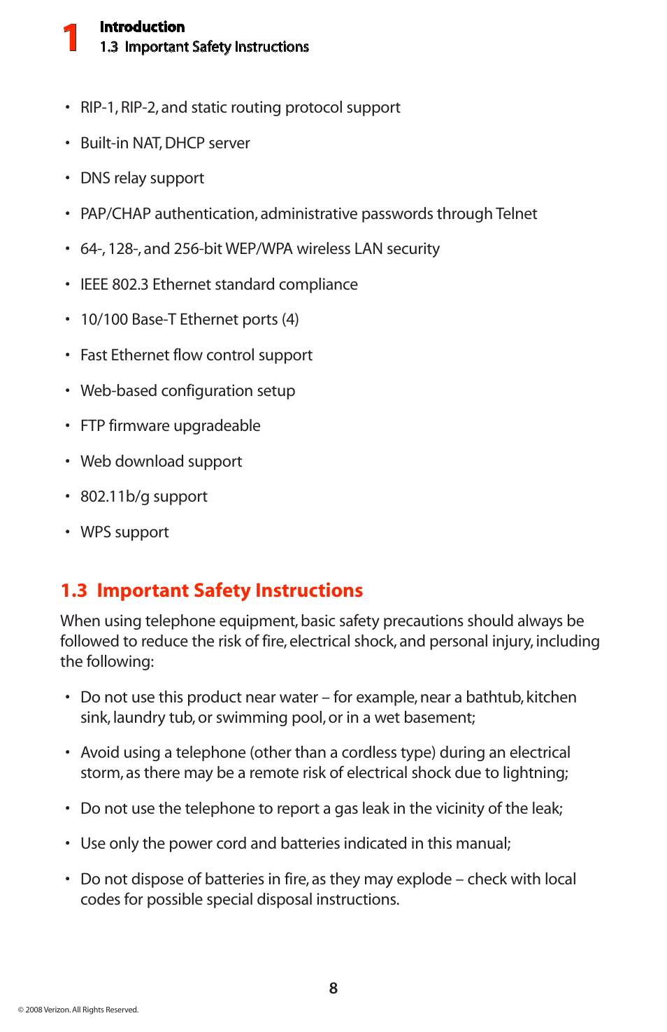 3 important safety instructions | Verizon GT704WGB User Manual | Page 9 / 144