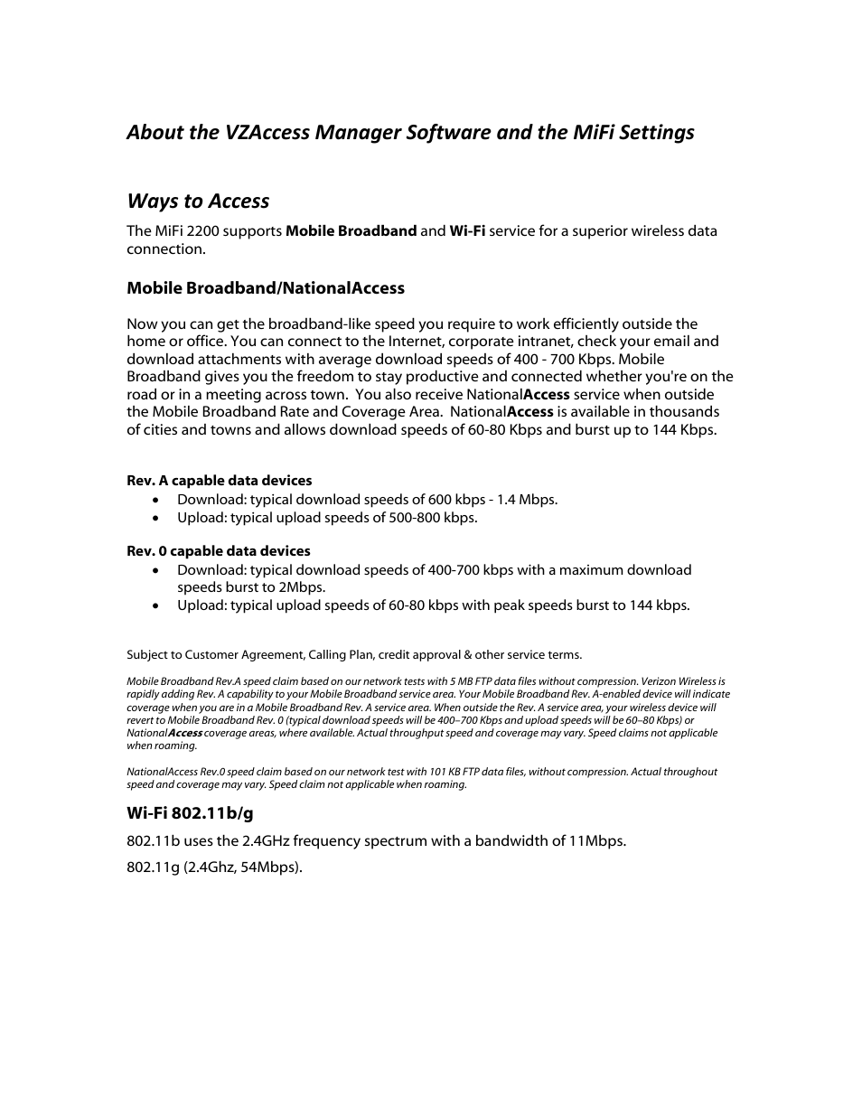 Ways to access | Verizon MiFi 2200 User Manual | Page 10 / 50