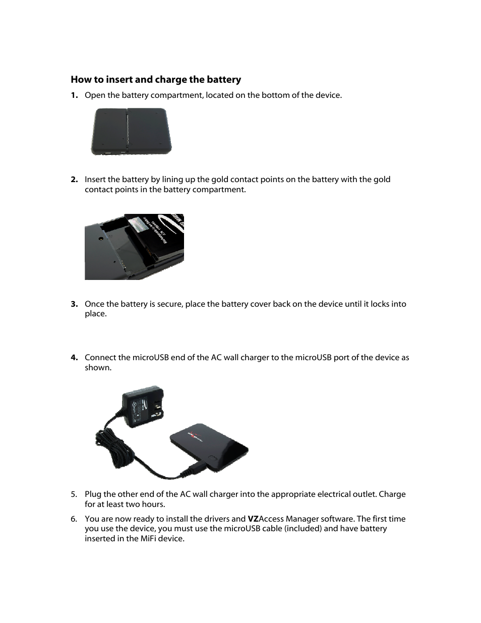 How to insert and charge the battery | Verizon MiFi 2200 User Manual | Page 14 / 50