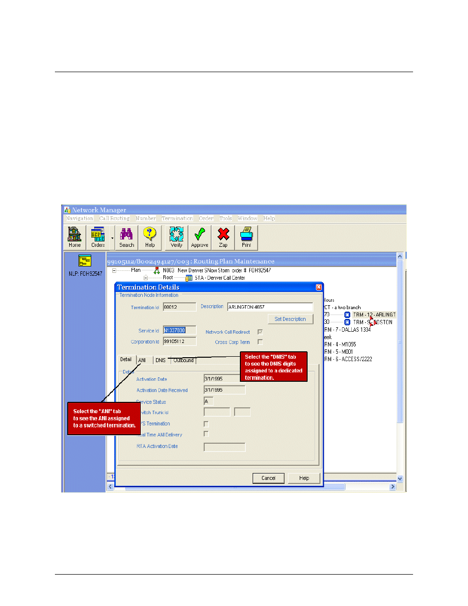 View termination details, View termination details -4 | Verizon Network Manager Nodes User Manual | Page 22 / 69