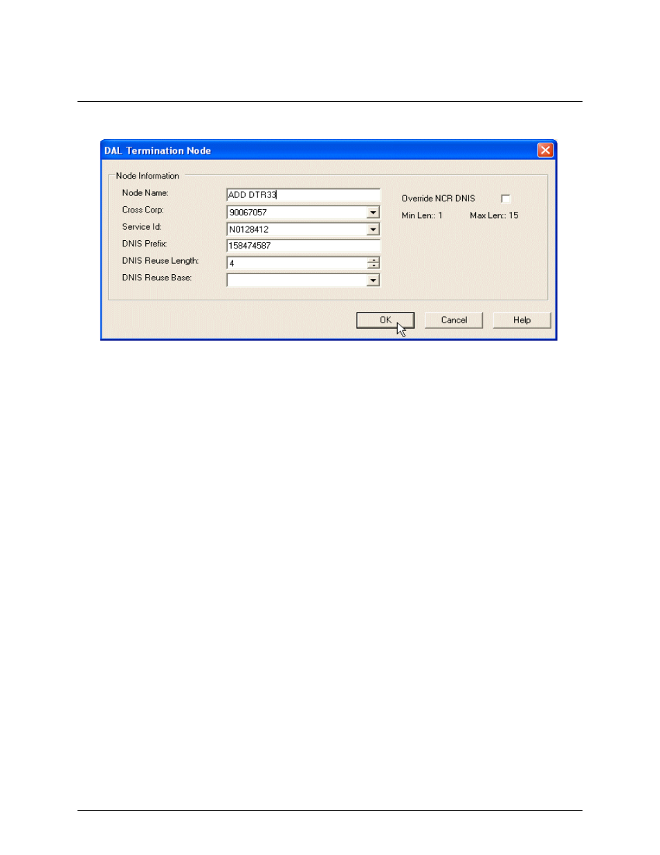 Redefine a dal termination, cont’d | Verizon Network Manager Nodes User Manual | Page 38 / 69