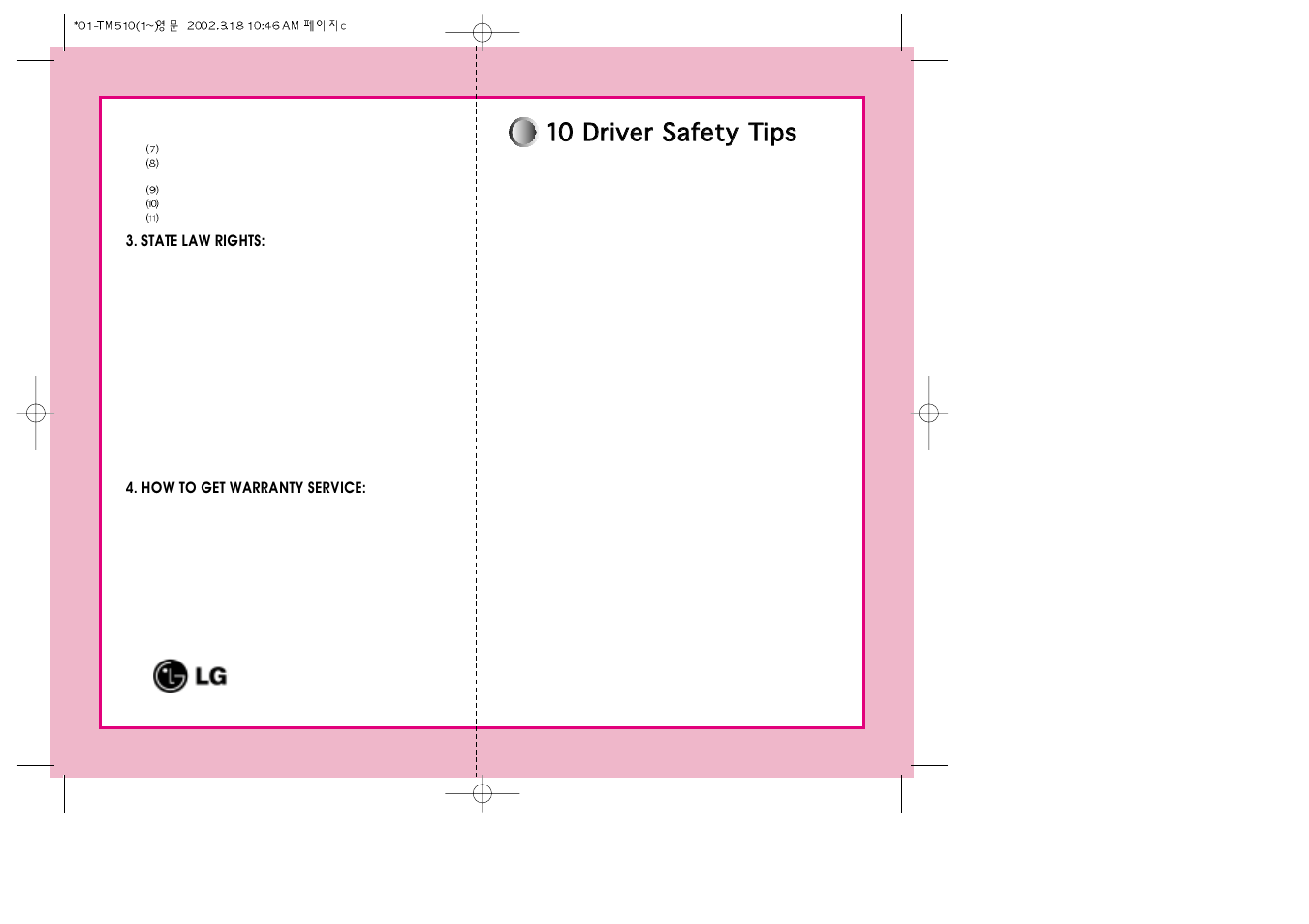 110 0 d drriiv ve err s sa affe etty y t tiip ps s | Verizon LG-TM510 User Manual | Page 3 / 54