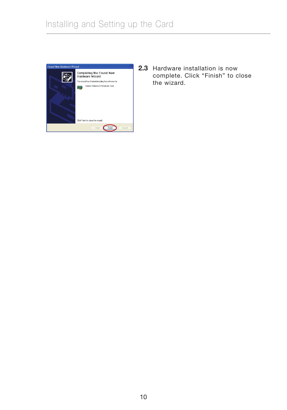 Installing and setting up the card | Verizon VZ4010 User Manual | Page 12 / 39