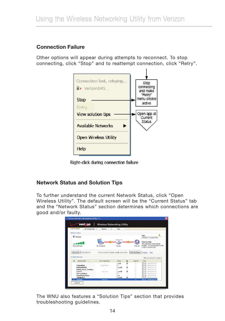 Using the wireless networking utility from verizon | Verizon VZ4010 User Manual | Page 16 / 39