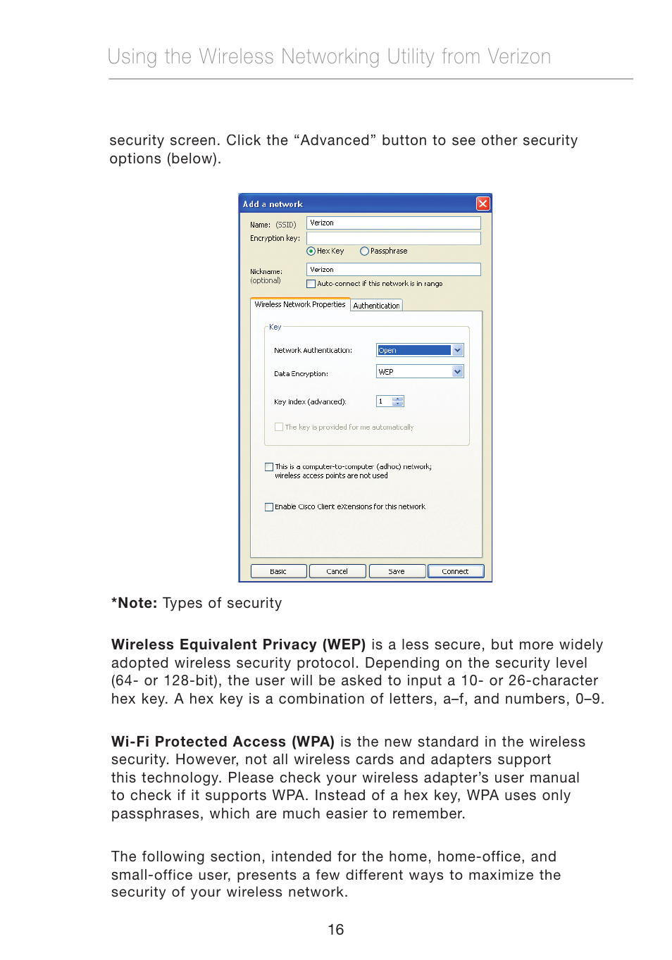 Using the wireless networking utility from verizon | Verizon VZ4010 User Manual | Page 18 / 39