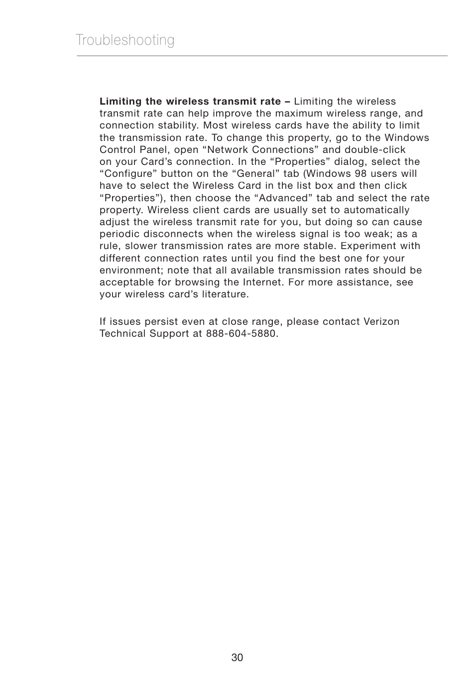 Troubleshooting | Verizon VZ4010 User Manual | Page 32 / 39