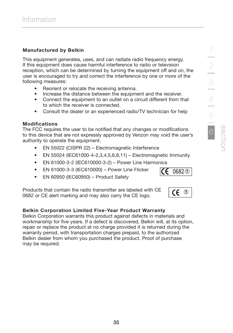 Information, Se c tio n | Verizon VZ4010 User Manual | Page 37 / 39