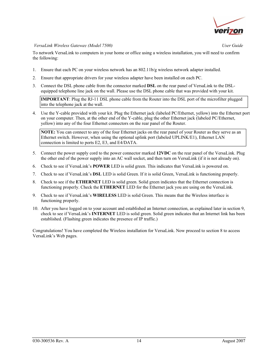 Verizon 7500 User Manual | Page 14 / 186