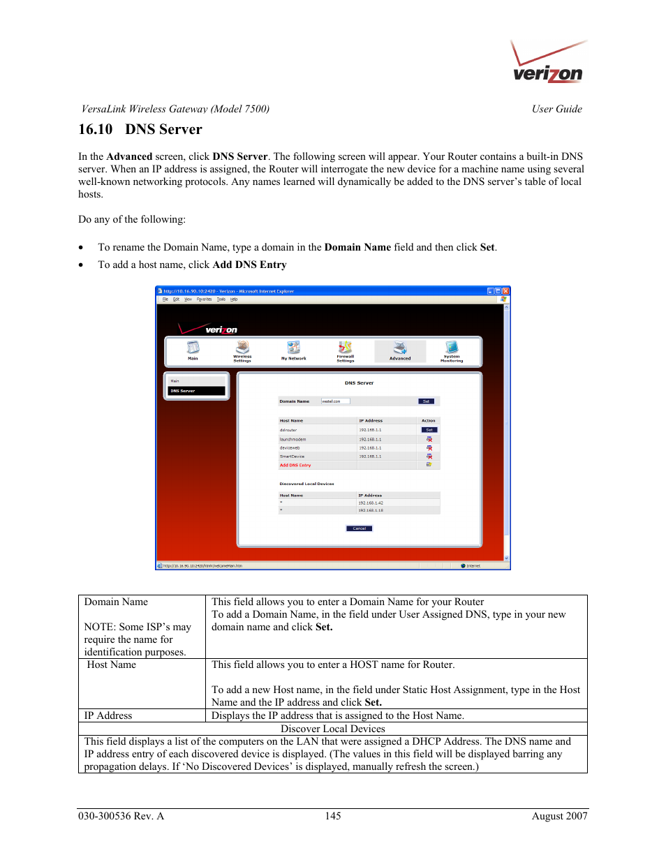 10 dns server | Verizon 7500 User Manual | Page 145 / 186