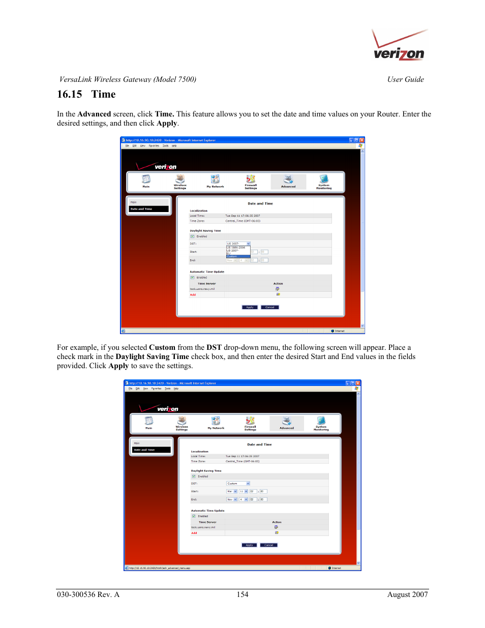 15 time | Verizon 7500 User Manual | Page 154 / 186