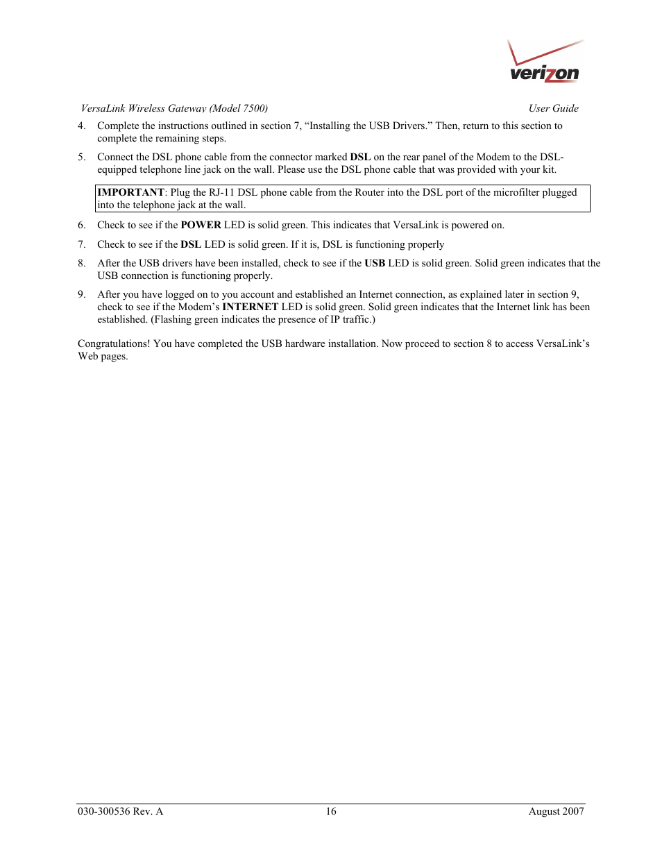 Verizon 7500 User Manual | Page 16 / 186