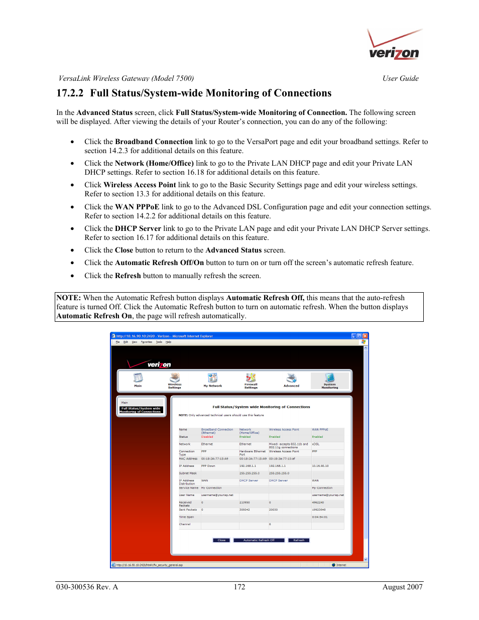 Verizon 7500 User Manual | Page 172 / 186
