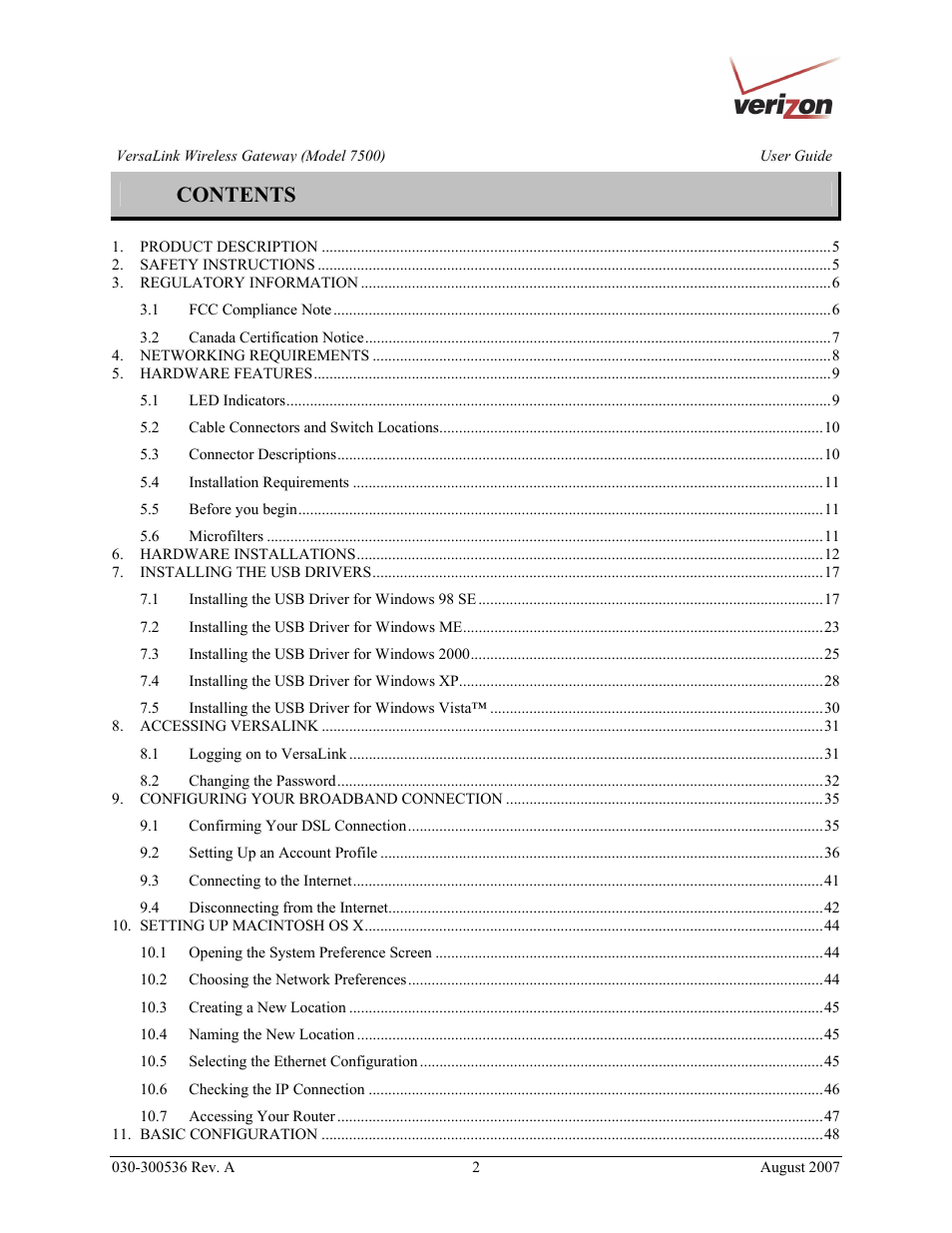 Verizon 7500 User Manual | Page 2 / 186
