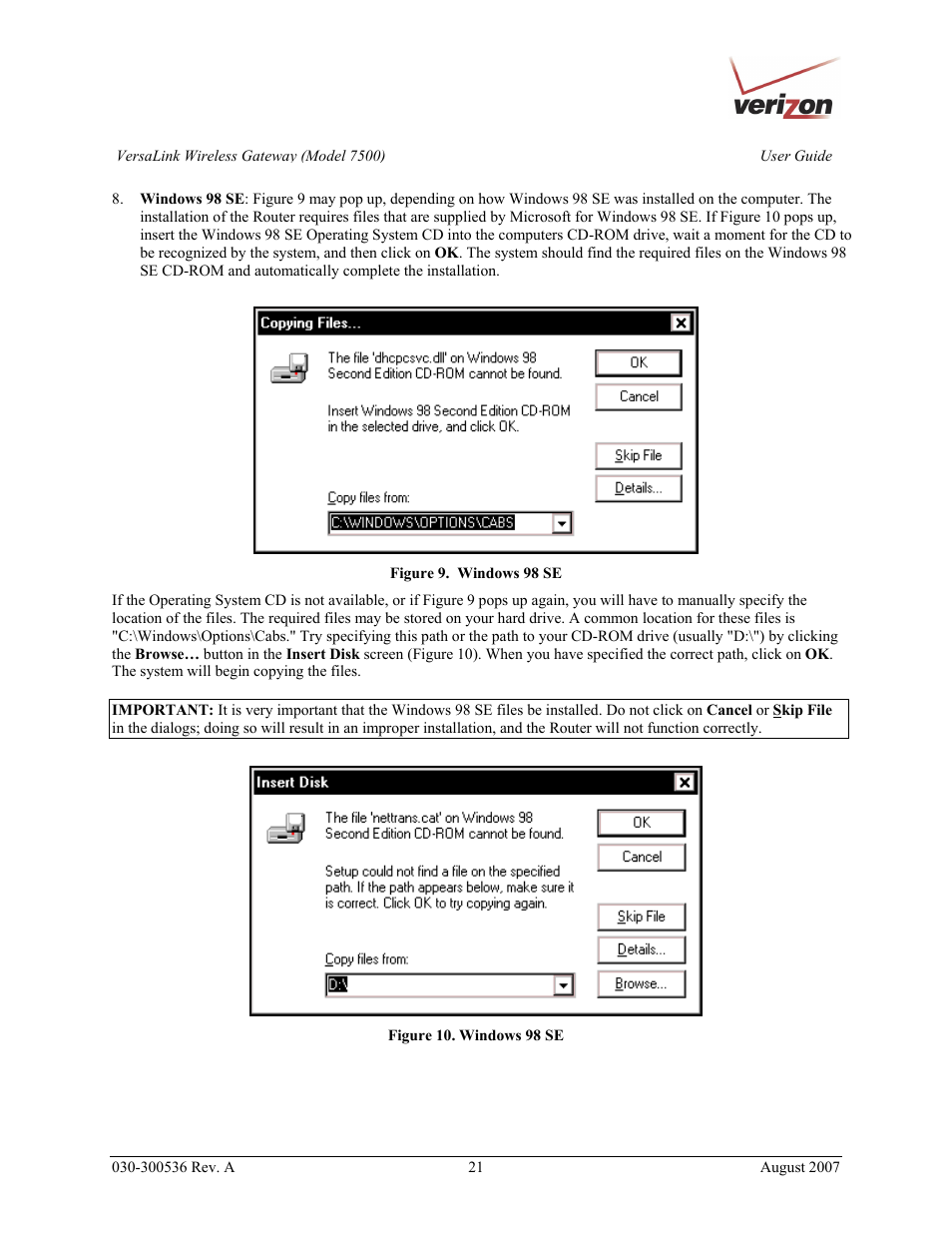 Verizon 7500 User Manual | Page 21 / 186