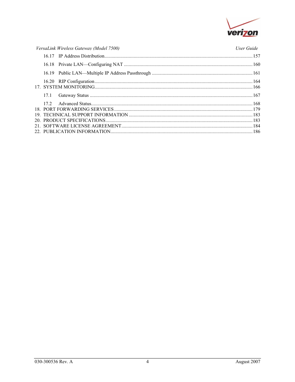 Verizon 7500 User Manual | Page 4 / 186