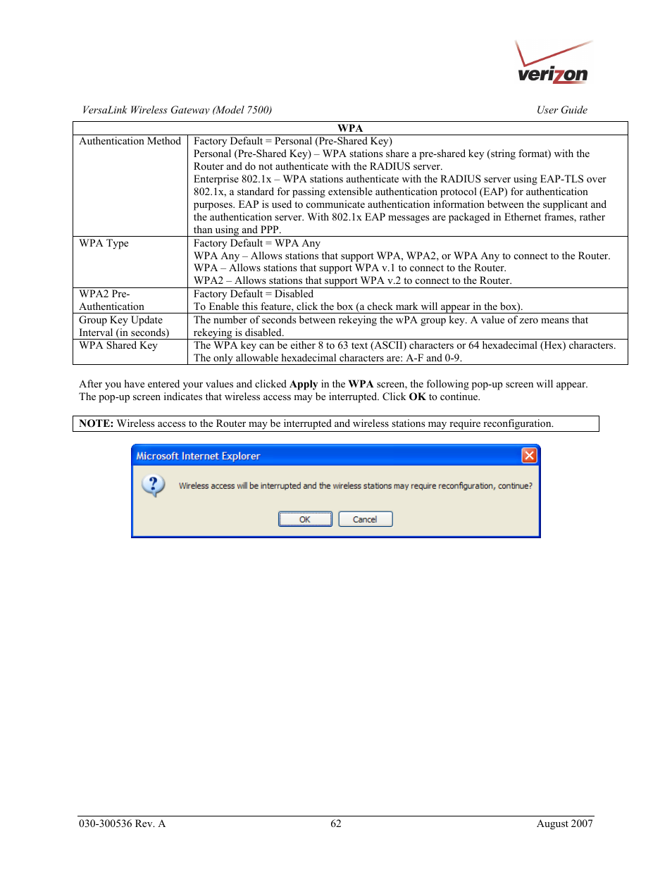 Verizon 7500 User Manual | Page 62 / 186