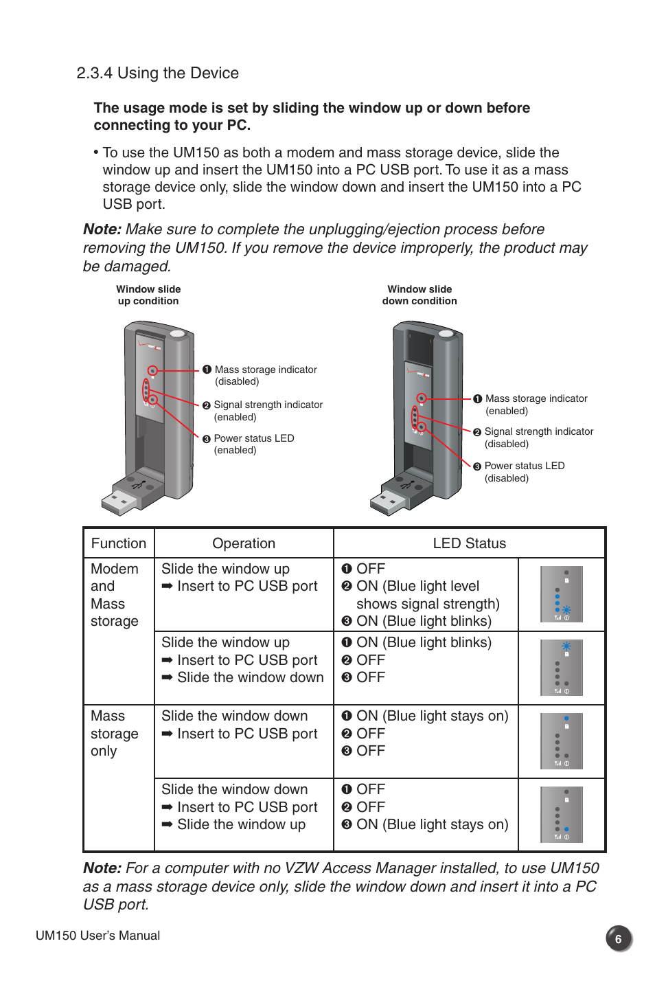 4 using the device | Verizon UM150 User Manual | Page 8 / 20