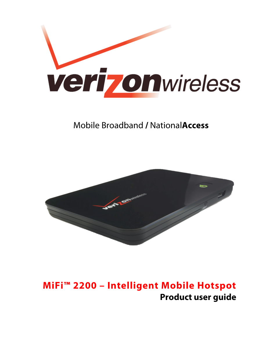 Verizon Wireless Intelligent Mobile Hotspot MiFi 2200 User Manual | 80 pages