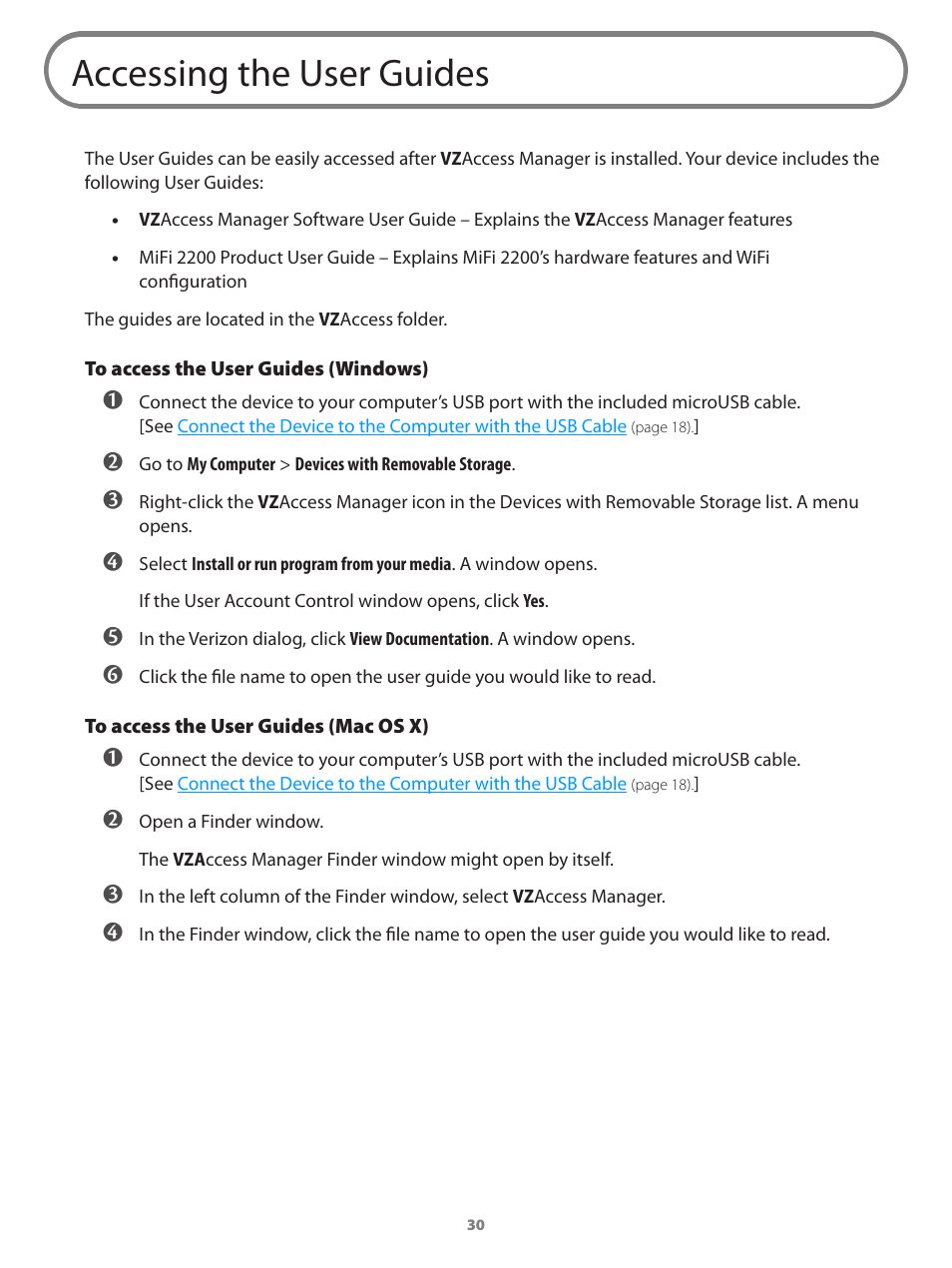 Accessing the user guides | Verizon Wireless Intelligent Mobile Hotspot MiFi 2200 User Manual | Page 31 / 80