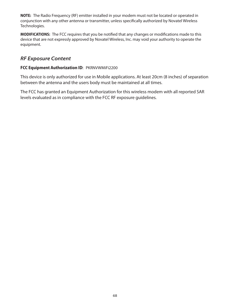 Rf exposure content | Verizon Wireless Intelligent Mobile Hotspot MiFi 2200 User Manual | Page 69 / 80