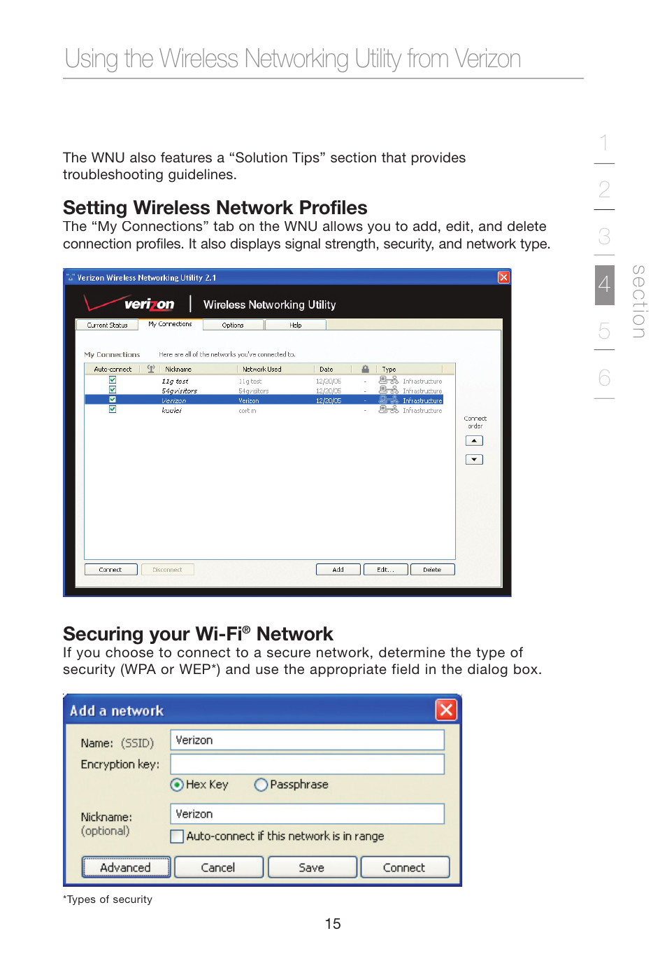 Using the wireless networking utility from verizon | Verizon VZ4000 User Manual | Page 17 / 41