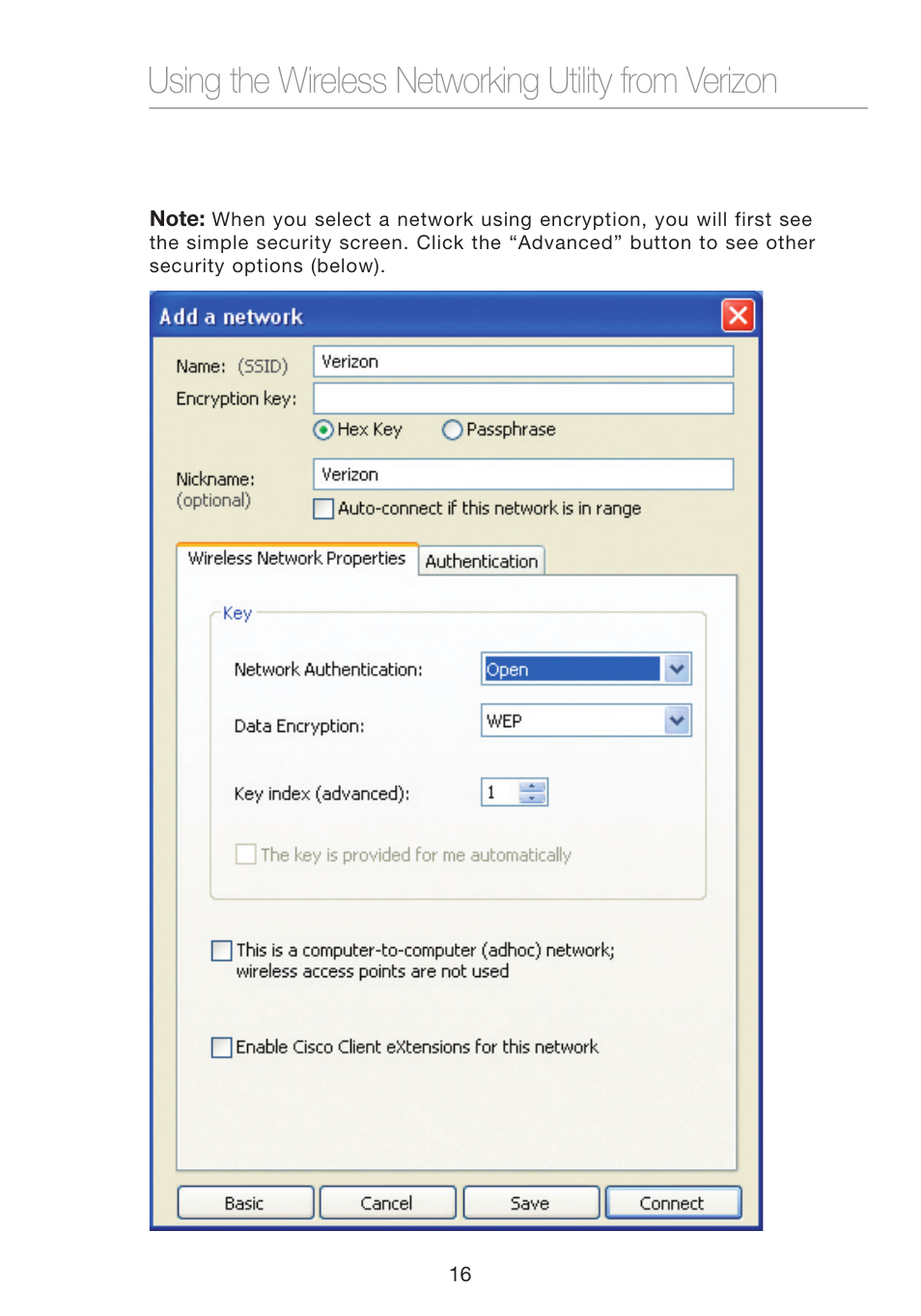 Using the wireless networking utility from verizon | Verizon VZ4000 User Manual | Page 18 / 41