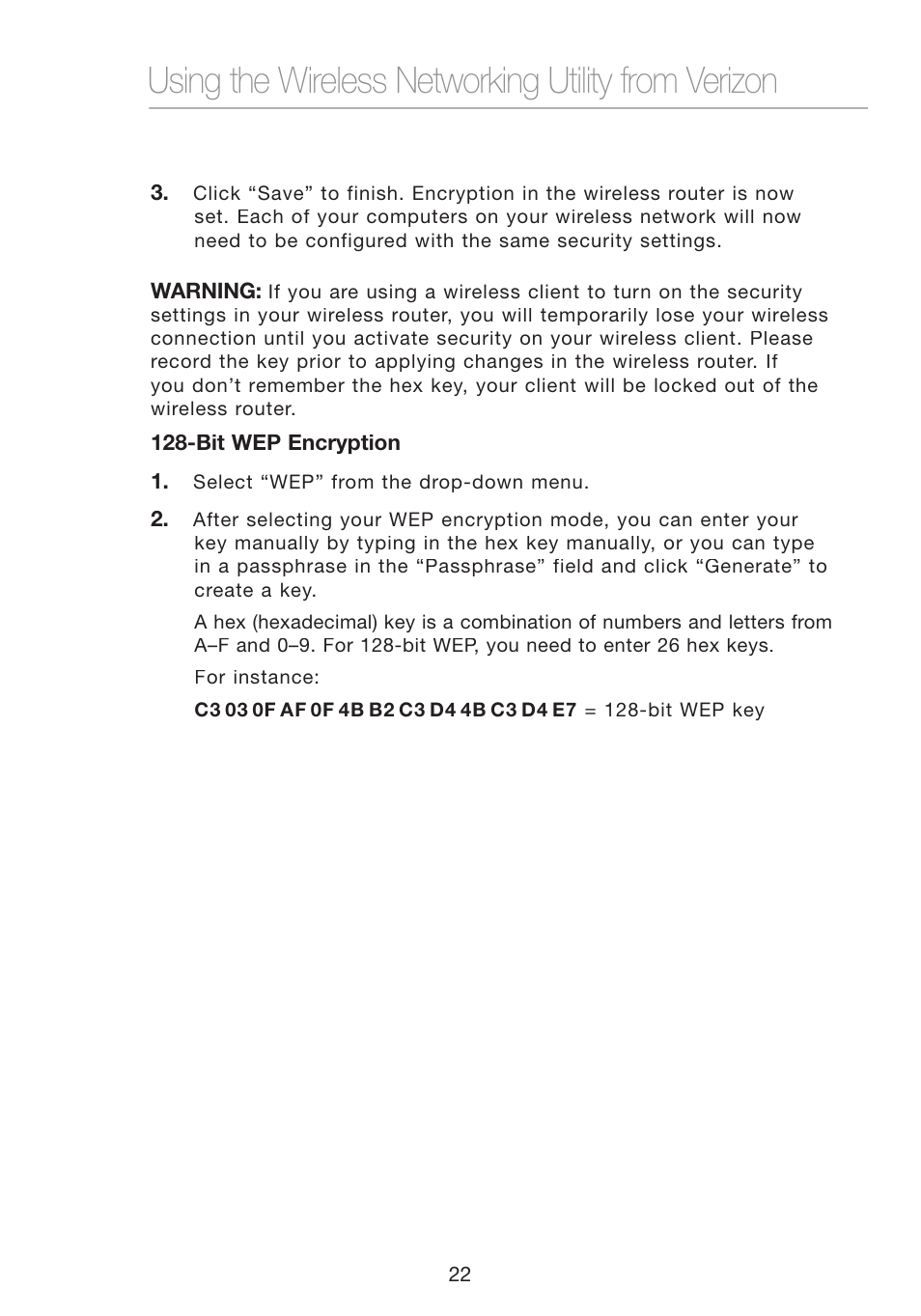 Using the wireless networking utility from verizon | Verizon VZ4000 User Manual | Page 24 / 41