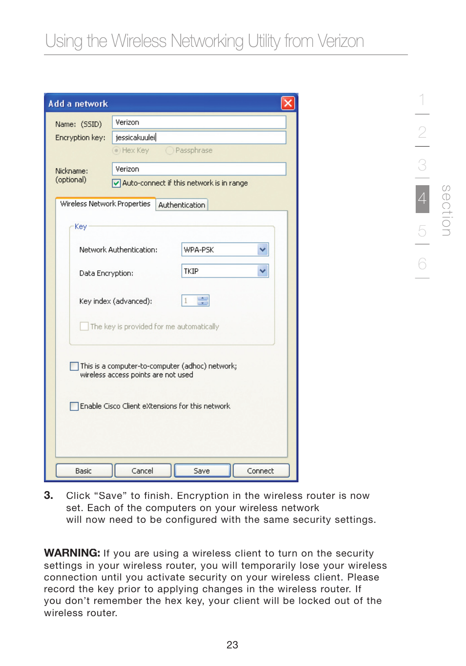 Using the wireless networking utility from verizon | Verizon VZ4000 User Manual | Page 25 / 41