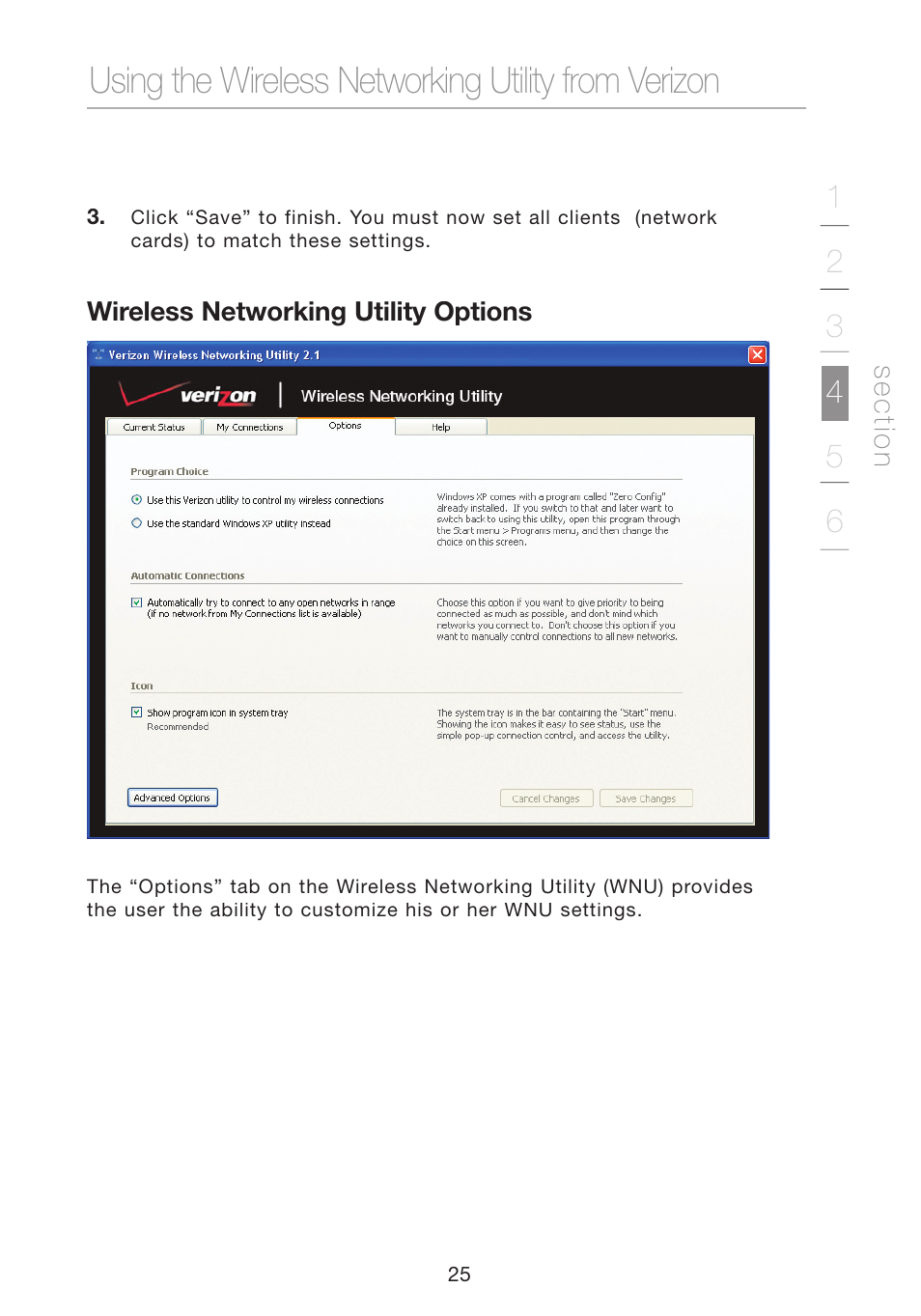 Using the wireless networking utility from verizon | Verizon VZ4000 User Manual | Page 27 / 41