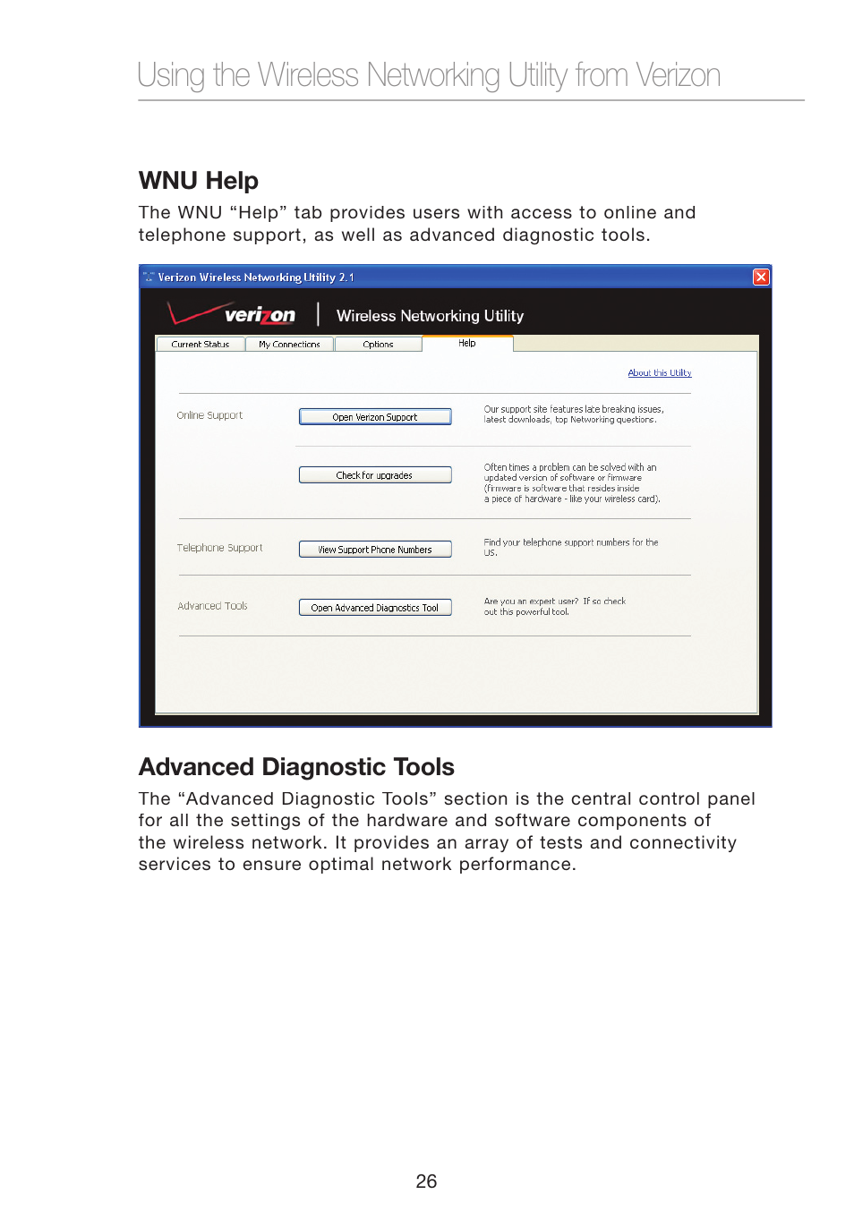 Using the wireless networking utility from verizon | Verizon VZ4000 User Manual | Page 28 / 41