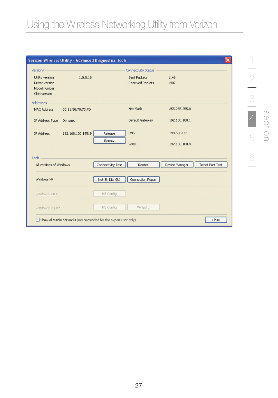 Using the wireless networking utility from verizon | Verizon VZ4000 User Manual | Page 29 / 41