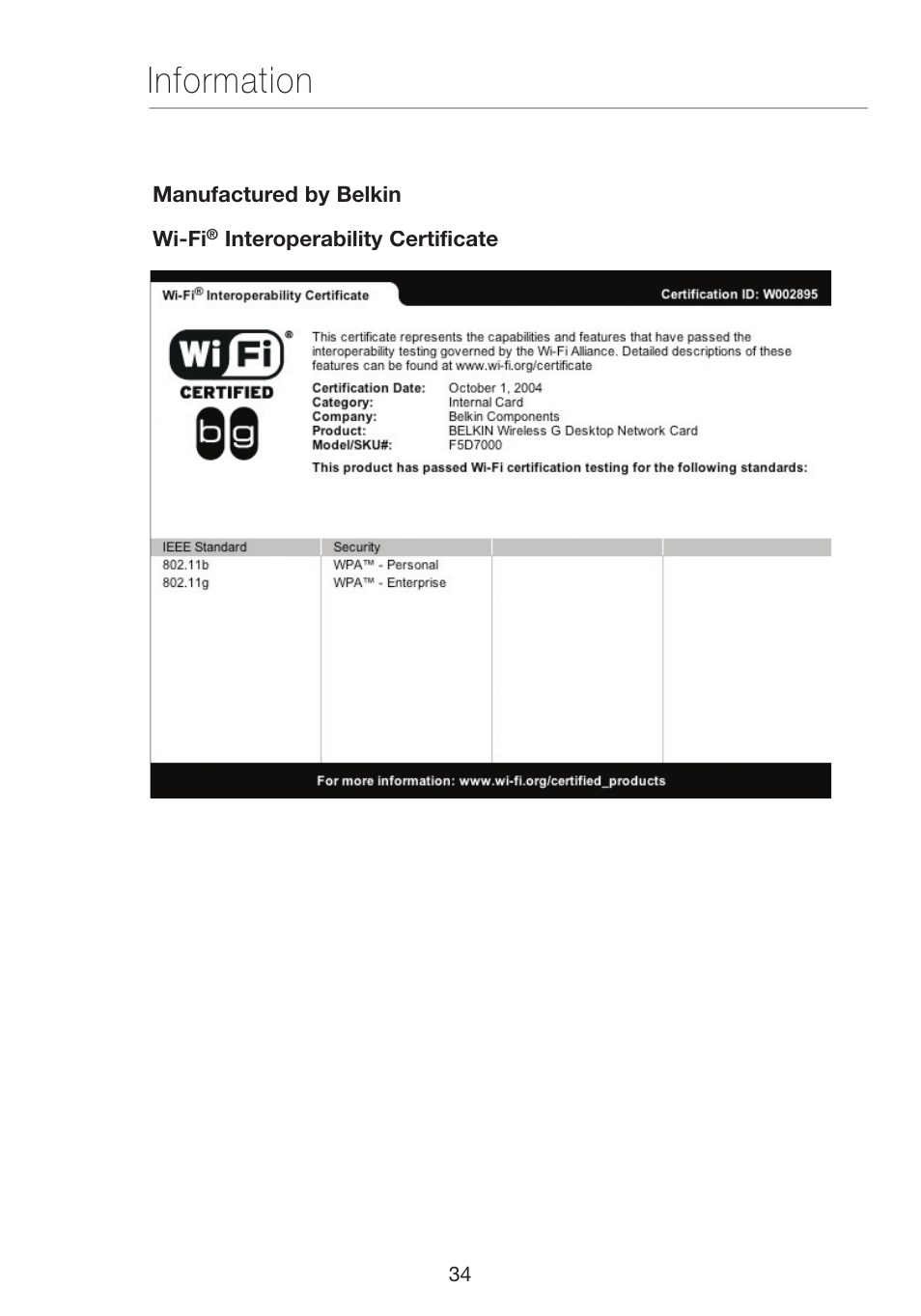 Information | Verizon VZ4000 User Manual | Page 36 / 41