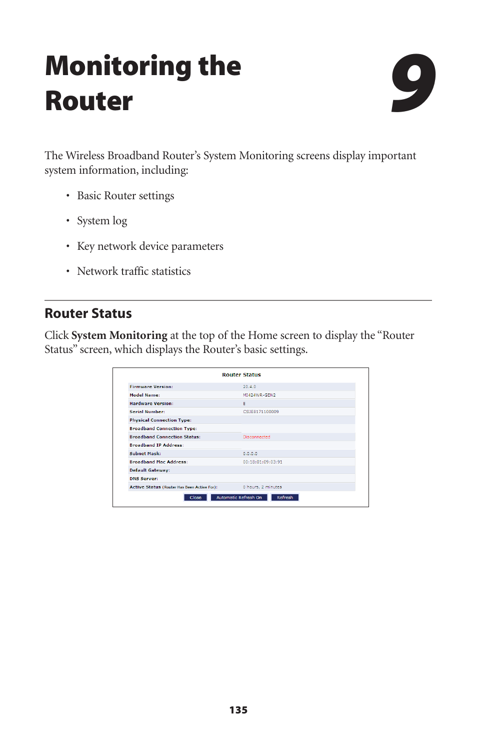 Monitoring the router | Verizon MI424WR User Manual | Page 140 / 163