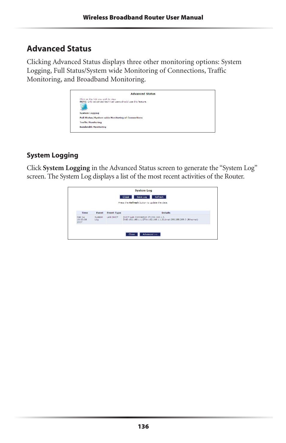 Advanced status | Verizon MI424WR User Manual | Page 141 / 163