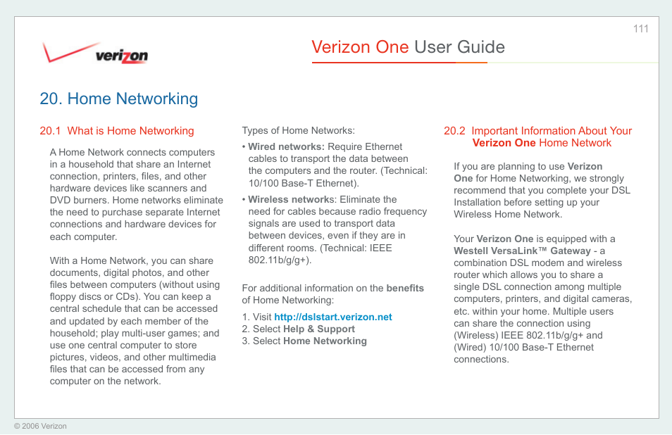 Home networking, What is home networking, Verizon one user guide | Verizon One User Manual | Page 111 / 138
