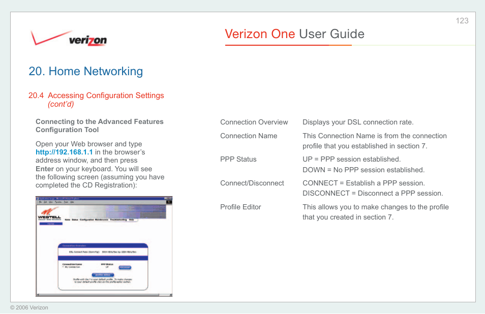 Verizon one user guide, Home networking | Verizon One User Manual | Page 123 / 138