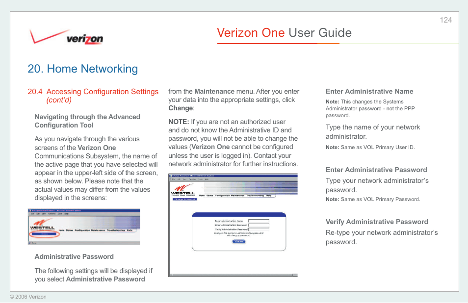 Verizon one user guide, Home networking | Verizon One User Manual | Page 124 / 138